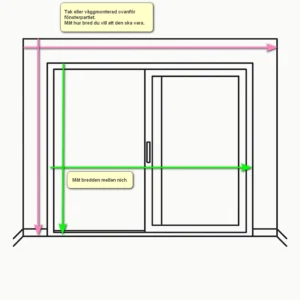 Måttanvisning lamellgardin