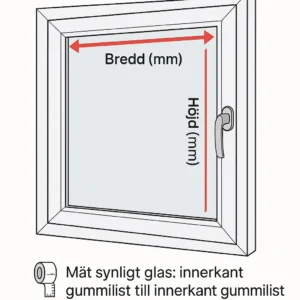 Måttanvisning öppningsbart fönster.
