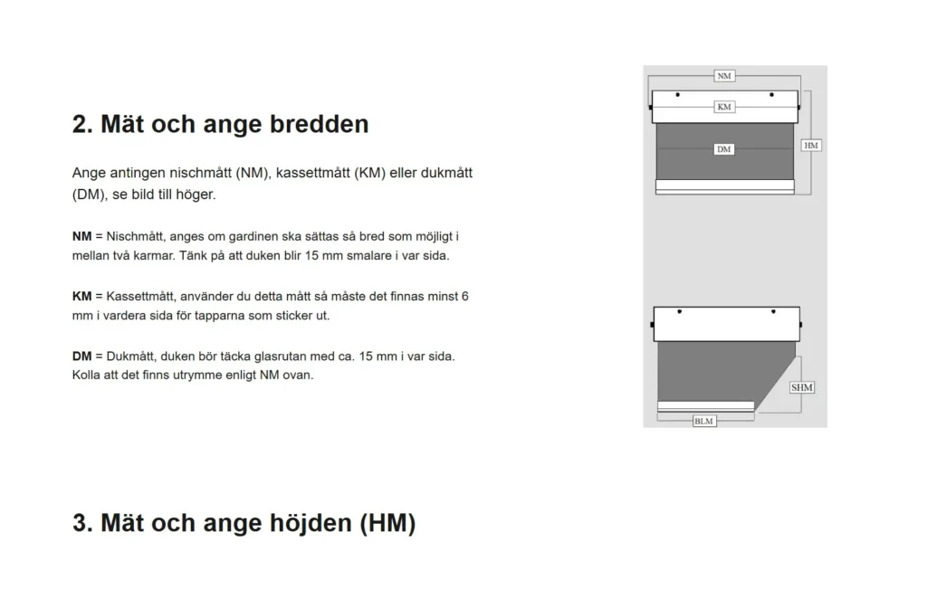 Mätanvisning Solfilmsrullgargdin